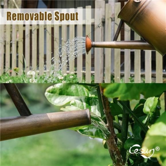 1 Gallon Watering Can - Copper Finish. Galvanized Steel Pot w Removable Spout - Picture 4 of 7